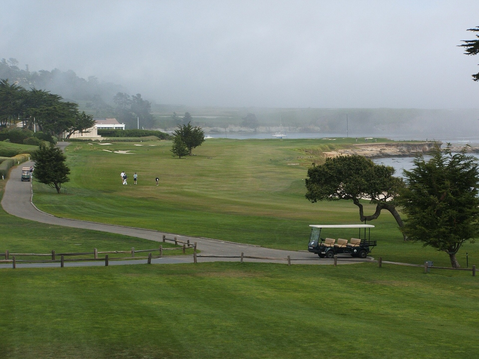 The 18th green at Pebble Beach Golf Links